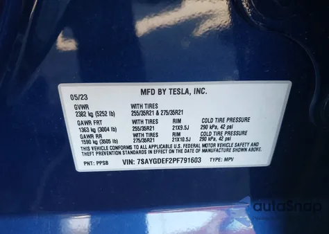 2023 Tesla Model Y Performance Dual Motor All-Wheel Drive from USA, damaged, VIN 7SAYGDEF2PF791603
